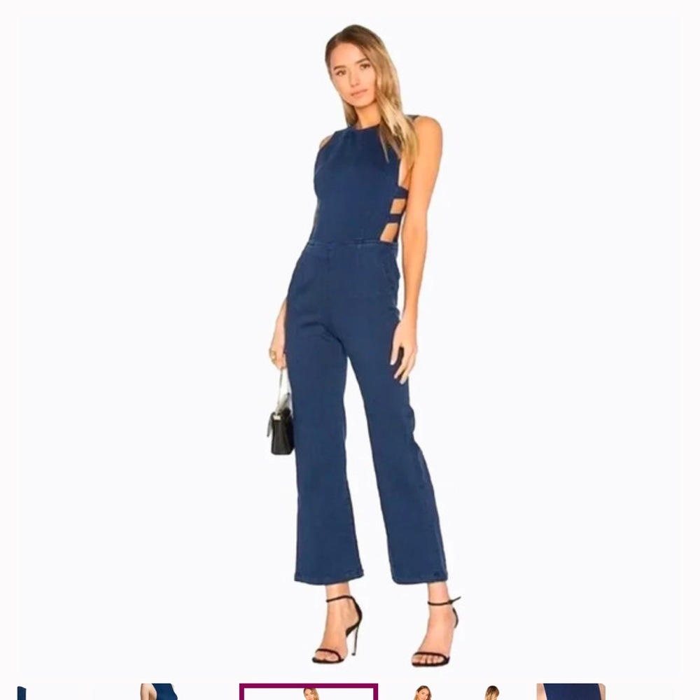 3x1 Navy Halter Jumpsuit with Side Cutouts